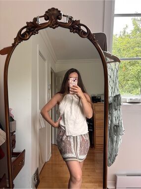 Massimo Dutti White Sleeveless Linen Top